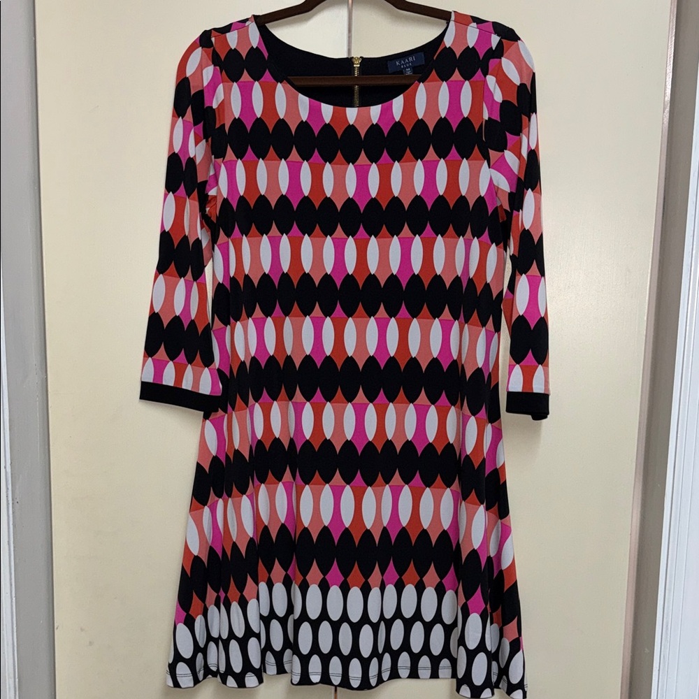 Kaari Blue Vibrant Long Sleeve Dress